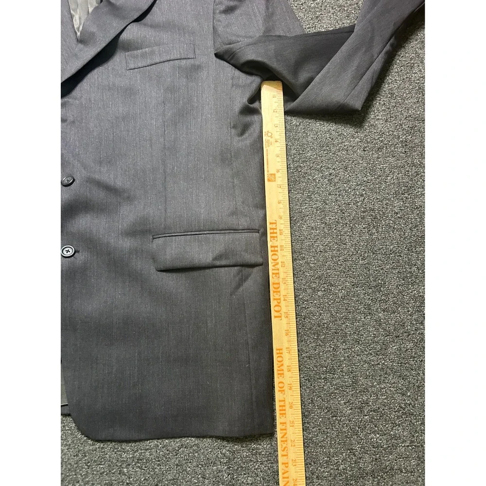 Burberry London Suit Charcoal Gray Mens 46L 40x30 Wool Two Button Pleated‎ Cuff